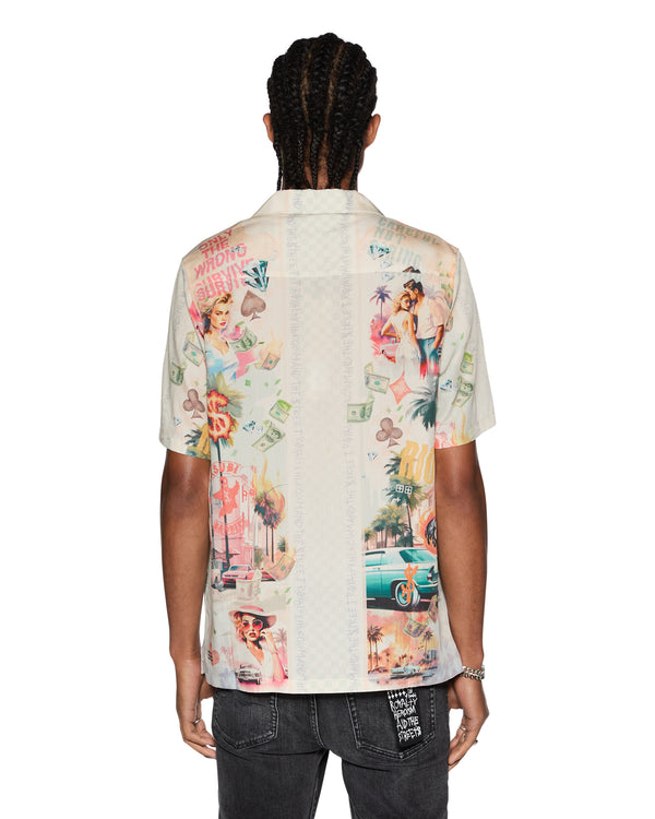 Ksubi World Order Resort Ss Shirt Multi Multi Colour