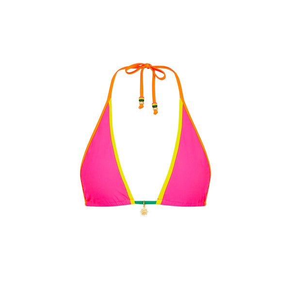 kulani kinis Bind Triangle Halter Bikini Top - Passionfruit Punch