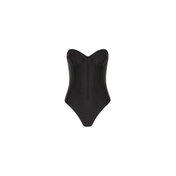 kulani kinis Contour Strapless Cheeky One Piece - Twilight Black