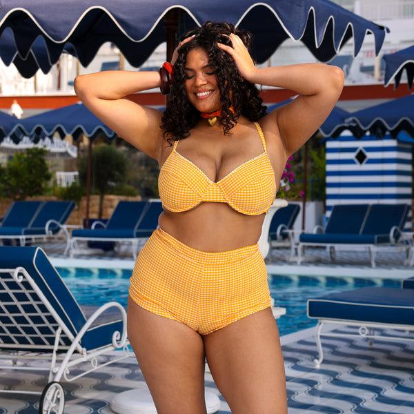 Kulani Kinis Decorative Ditzy Underwire Bikini Top - Orange Cream