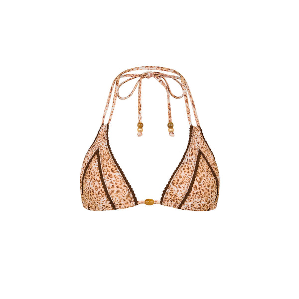 kulani kinis Decorative Panel Halter Bikini Top - Wild Skies