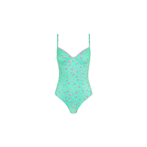 kulani kinis Decorative Underwire Cheeky One Piece - Mint Macaron