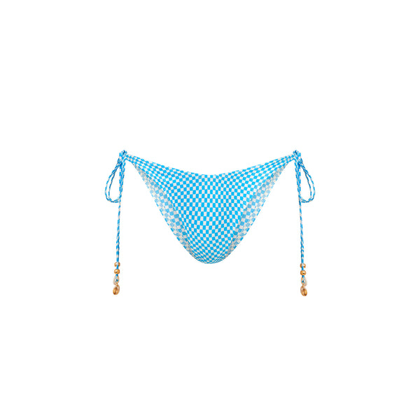 kulani kinis Dipped Cheeky Tie Bikini Bottom - Checkmate
