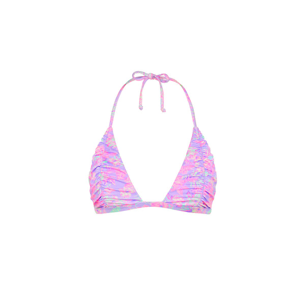 kulani kinis Gathered Stitch Bralette Bikini Top - Lilac Love