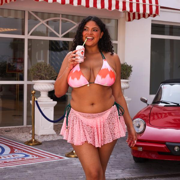 Kulani Kinis Halter Bralette Bikini Top - Strawberry Vanilla