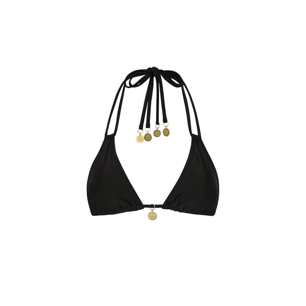 kulani kinis Halter Bralette Bikini Top - Twilight Black