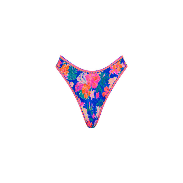 kulani kinis High Leg Thong Bikini Bottom - Electric Palms