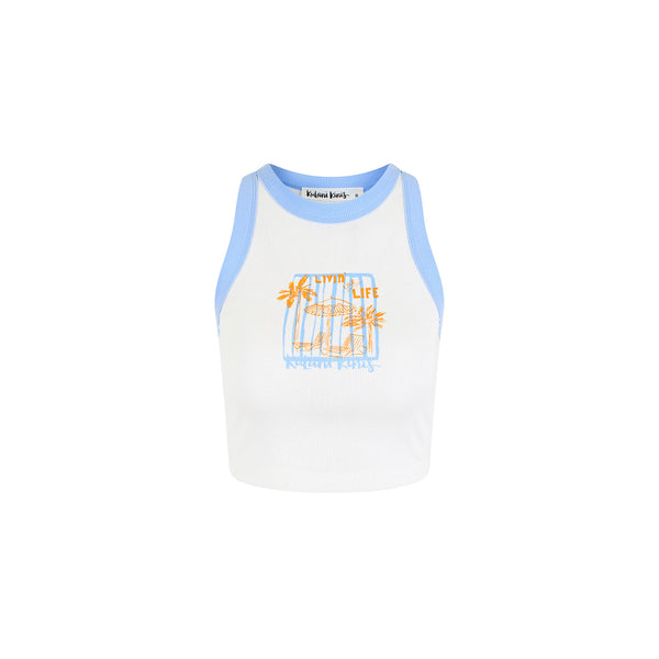 kulani kinis Bind Crop Tank Top - Sunny Daze