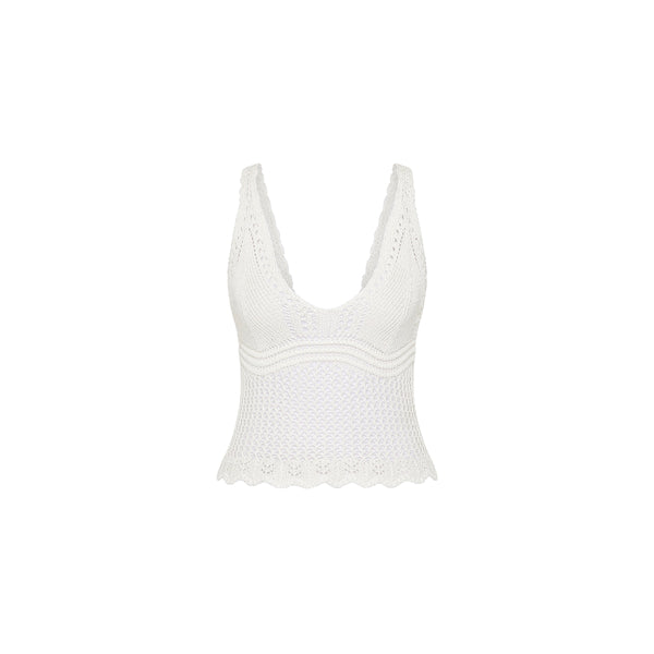 kulani kinis Crochet Knit Cami - Ivory