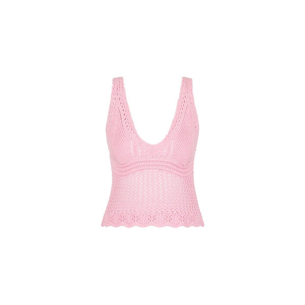 kulani kinis Crochet Knit Cami - Strawberry Glaze