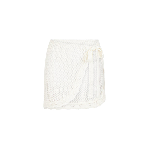 kulani kinis Crochet Knit Mini Sarong - Ivory