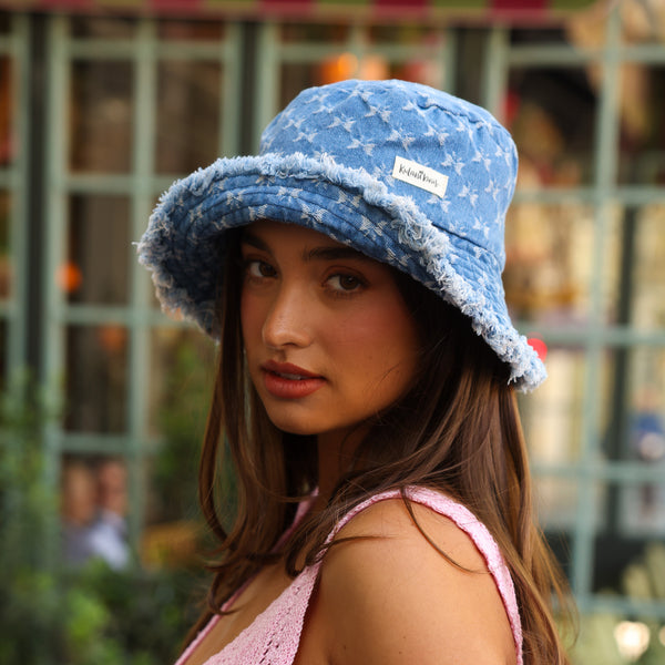 Kulani Kinis Frayed Brim Bucket Hat - Darling Denim