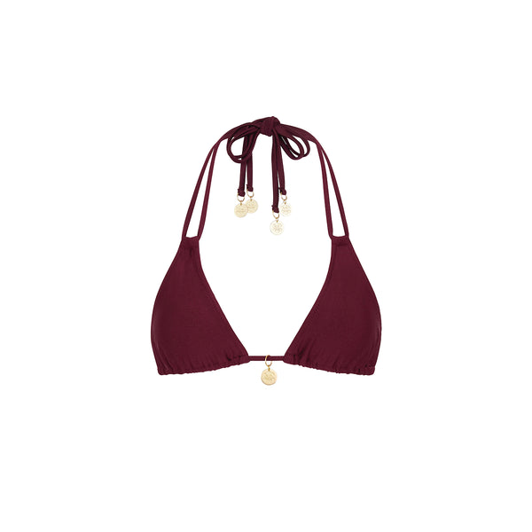 kulani kinis Halter Bralette Bikini Top - Sangria