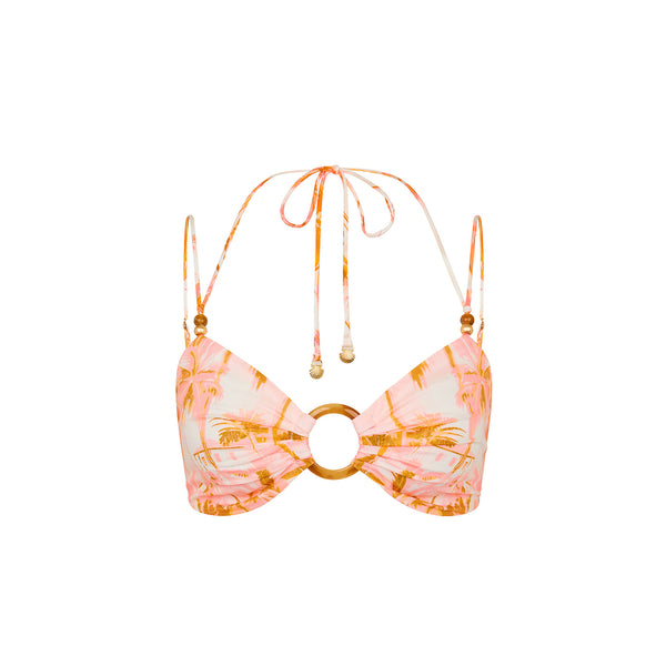 kulani kinis Ring Tie Crop Top - Wild Skies