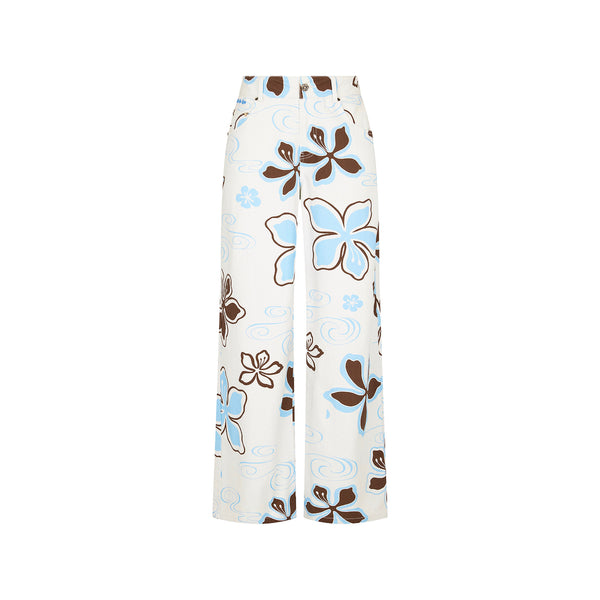 kulani kinis Straight Leg Printed Jean - Coco Lush