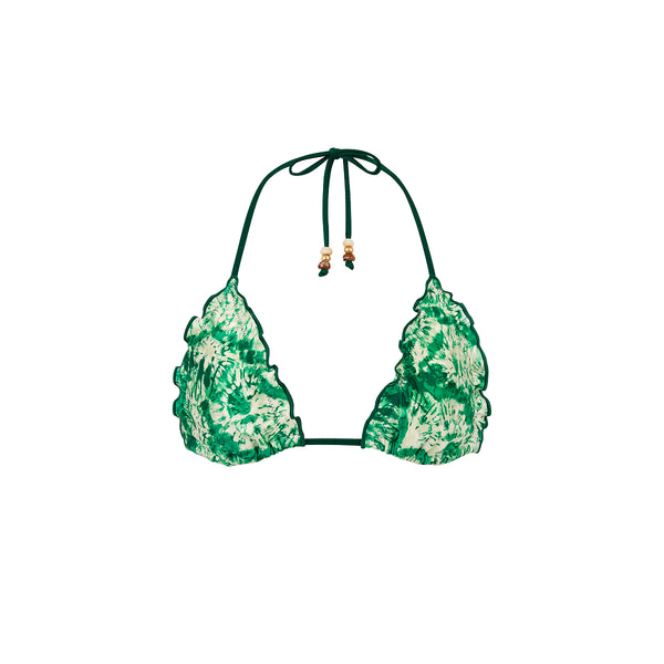 kulani kinis Lettuce Edge Bralette Bikini Top - Emerald Tides