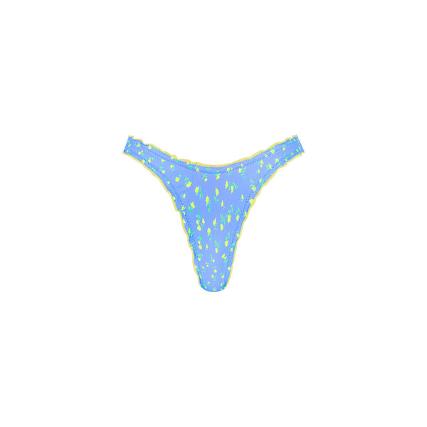 kulani kinis Lettuce Edge Thong Bikini Bottom - Lemon Bloom