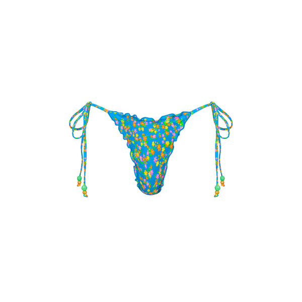 kulani kinis Lettuce Edge Thong Tie Bikini Bottom - La Belle