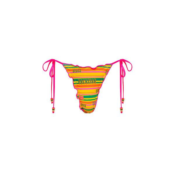 kulani kinis Lettuce Edge Thong Tie Bikini Bottom - Sunshine Lover