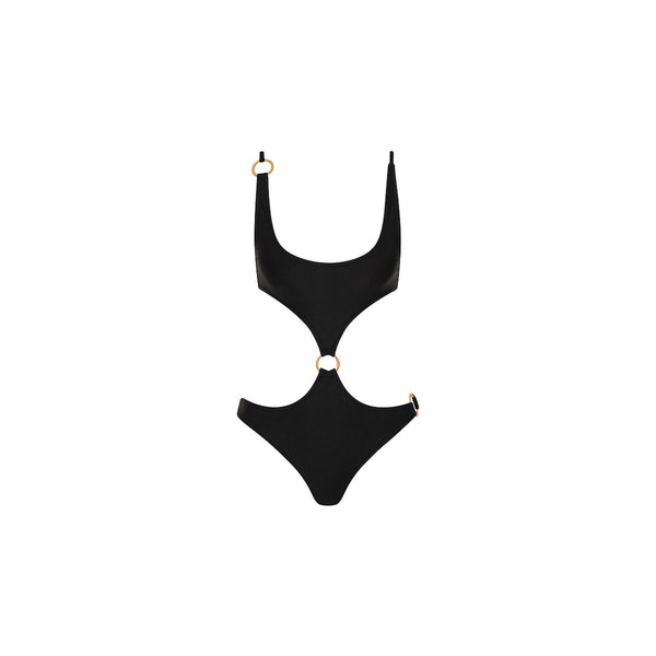 kulani kinis Retro Ring Cheeky One Piece - Twilight Black
