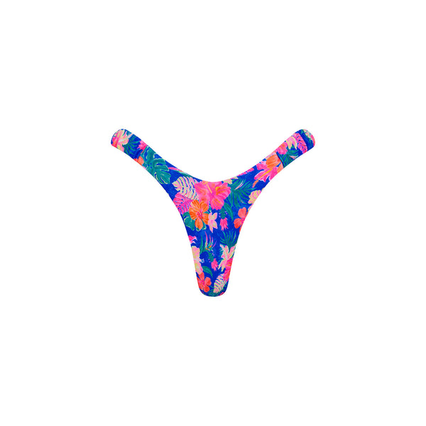 kulani kinis Retro Y Thong Bikini Bottom - Electric Palms