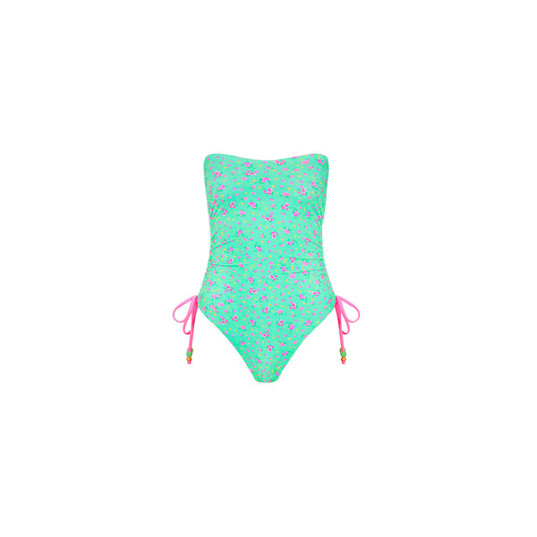 kulani kinis Ruched Bandeau Classic Cut One Piece - Mint Macaron