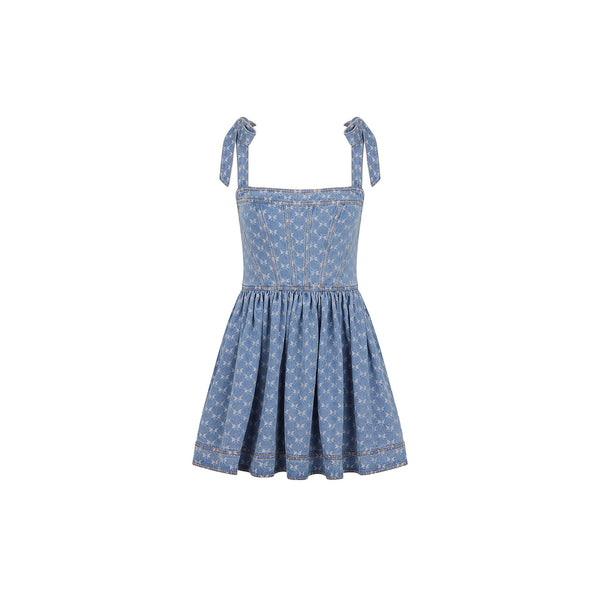 kulani kinis Ruffle Corset Mini Dress - Darling Denim