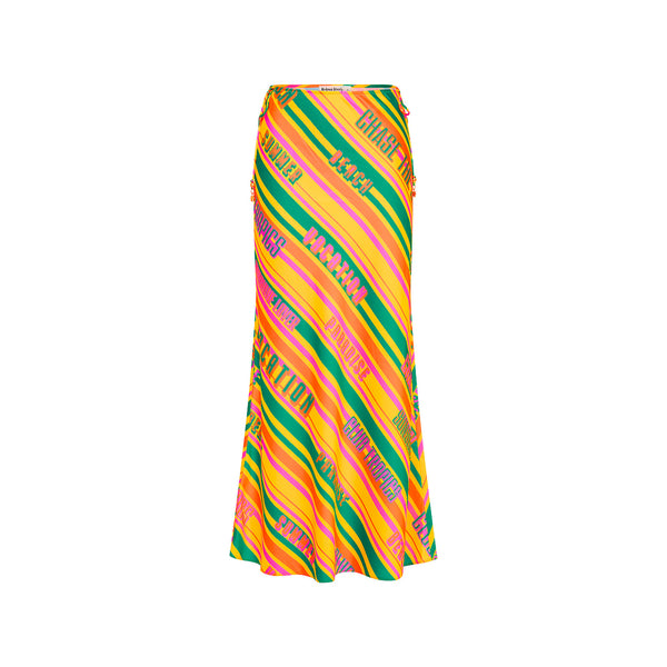 kulani kinis Satin Tie Side Maxi Skirt - Sunshine Lover