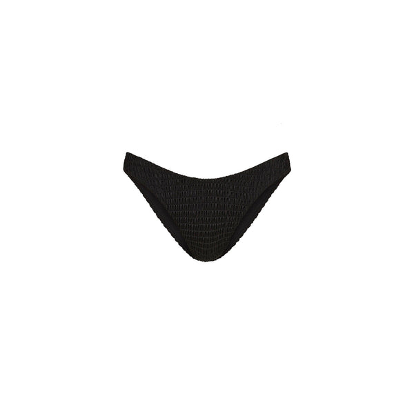 kulani kinis Shirred Minimal Full Coverage Bikini Bottom - Twilight Black