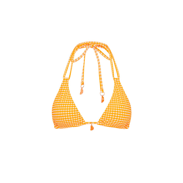 kulani kinis Simple Strap Halter Bikini Top - Orange Cream