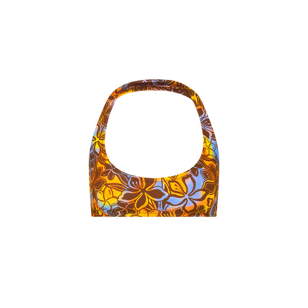 kulani kinis Slim Crop Halter Bikini Top - Frangipani Fizz