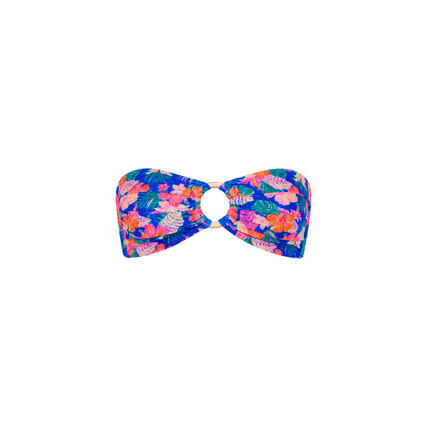 kulani kinis Strapless Bandeau Bikini Top - Electric Palms