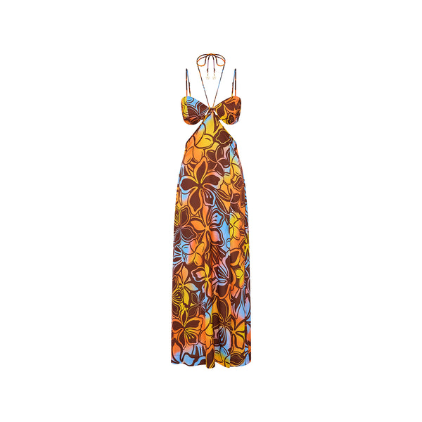 kulani kinis Strappy Cut Out Maxi Dress - Frangipani Fizz
