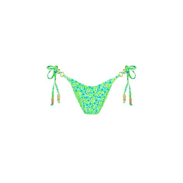 kulani kinis Trio Ring Cheeky Tie Bikini Bottom - Apple Blossom