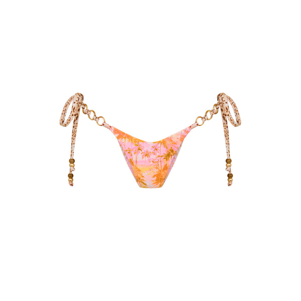 kulani kinis Trio Ring Cheeky Tie Bikini Bottom - Wild Skies