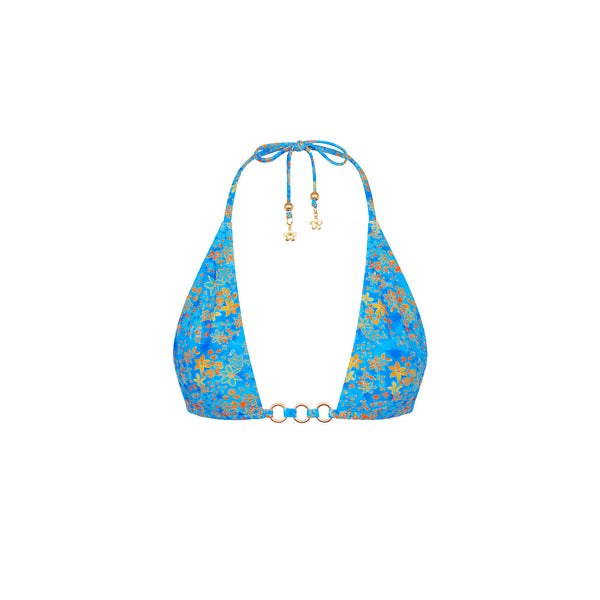 kulani kinis Trio Ring Triangle Bikini Top - Cream Soda