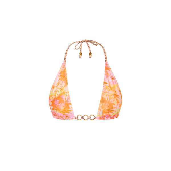 kulani kinis Trio Ring Triangle Bikini Top - Wild Skies