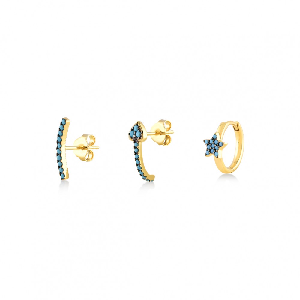 kurshuni Audrey Sterling Silver Earrings Set