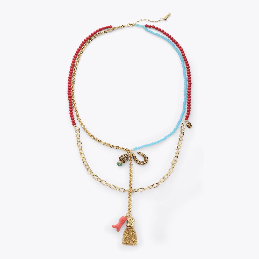 kurt geiger long pendant charm necklace