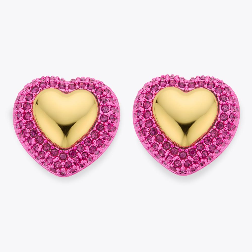 kurt geiger pave heart stud earrings