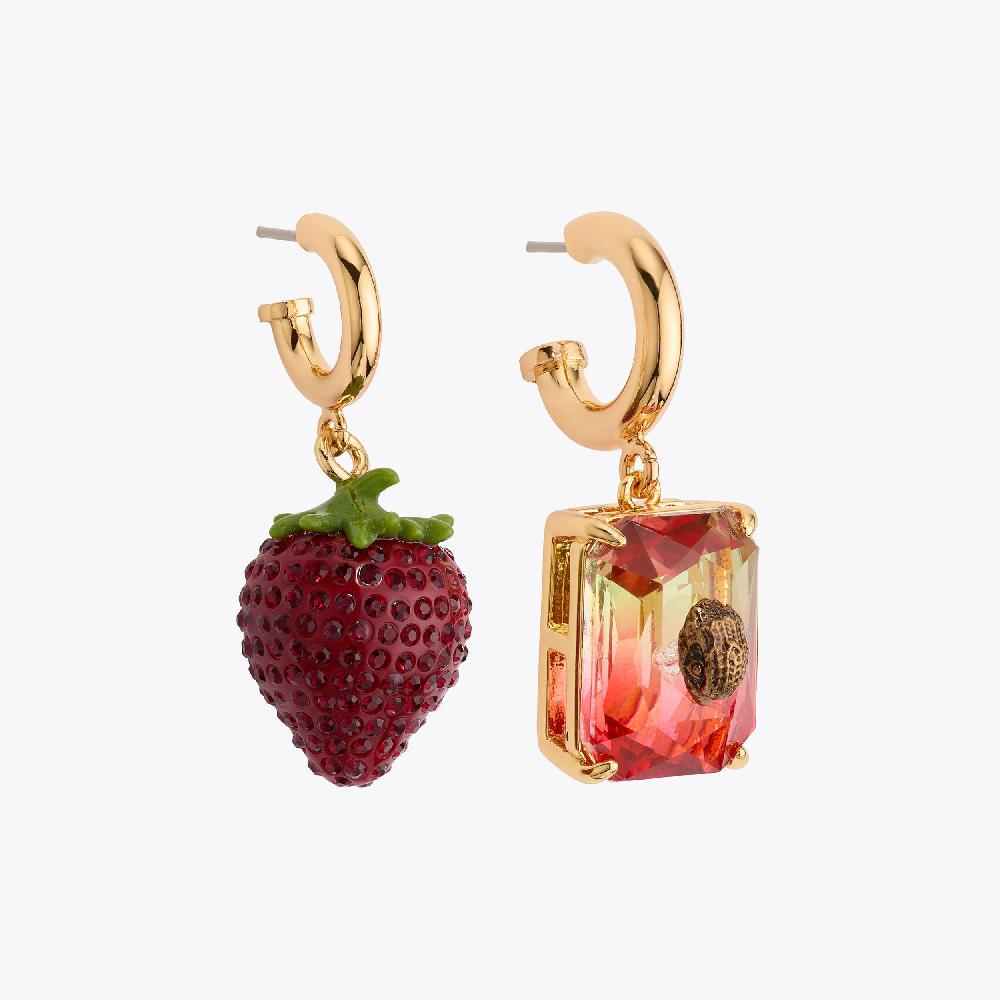 kurt geiger pave strawberry huggie earrings