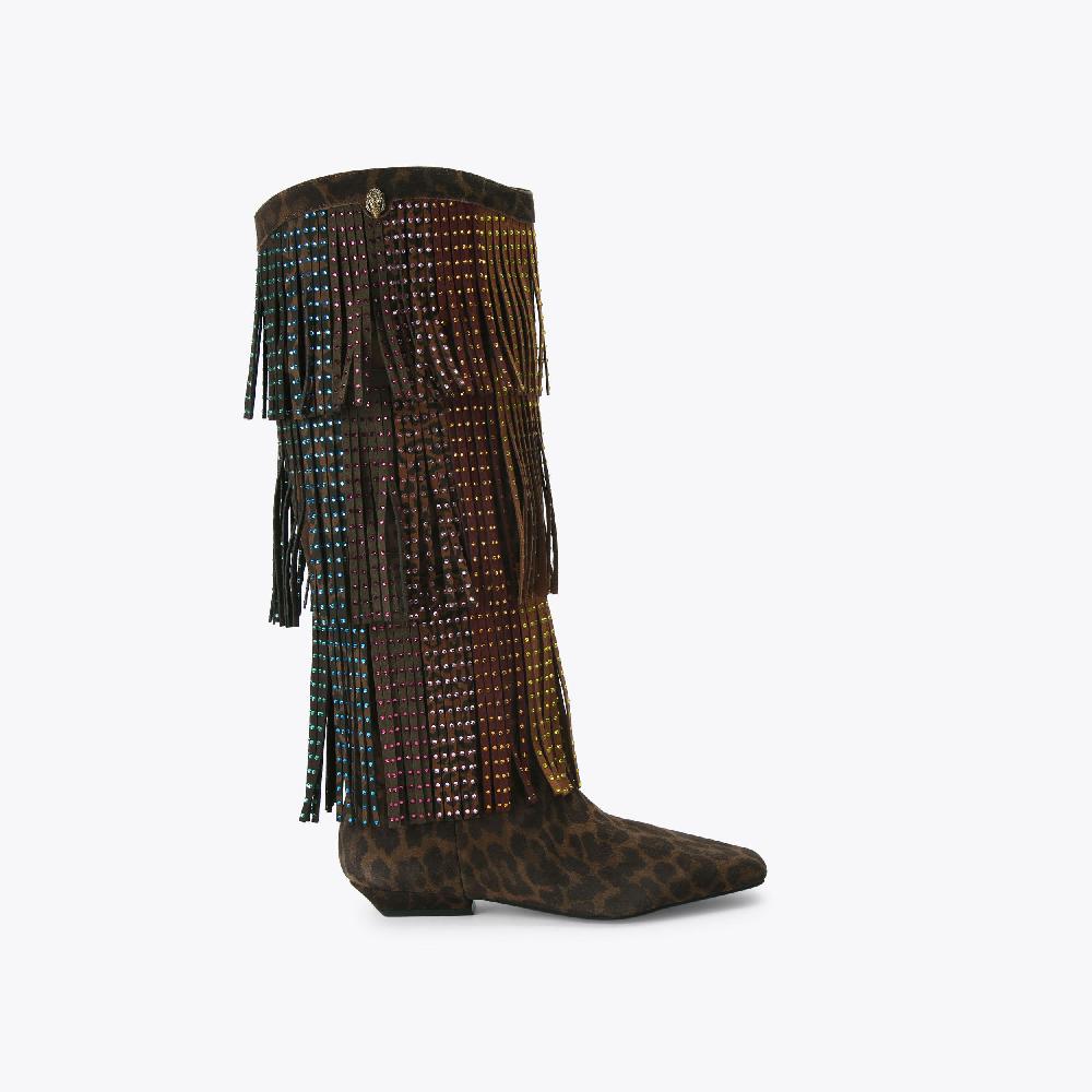 kurt geiger western fringe pull on boot