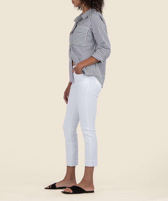 Kut From The Kloth Amy Mid Rise Crop Straight Leg
