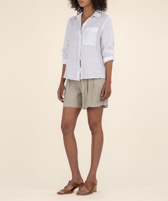 Kut From The Kloth Catalina Linen Pleated Short