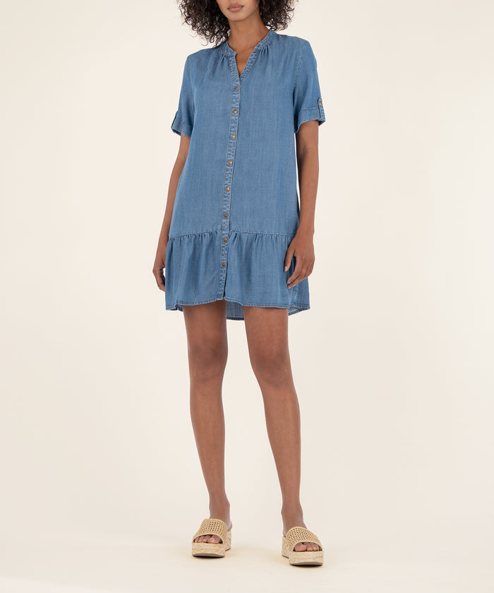 kut from the kloth Delphi Tiered Denim Dress