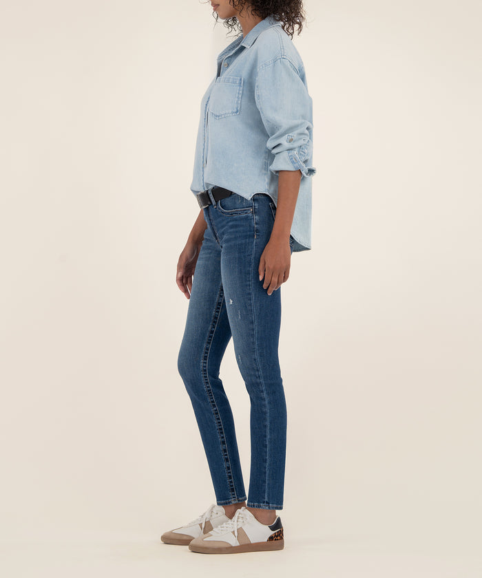 Kut From The Kloth Stevie Mid Rise Straight Leg Petite