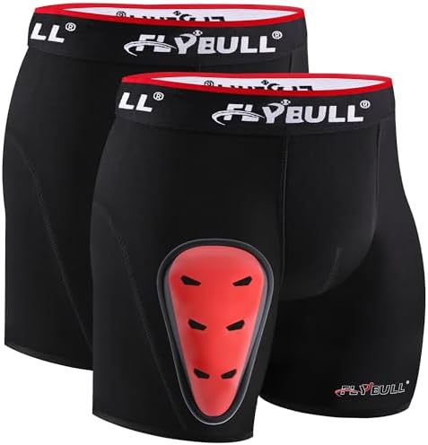 2-Pack Boys Cup Underwear Youth Boxer Briefs with 1 Protective Athletic Cup for Baseball Football Lacrosse