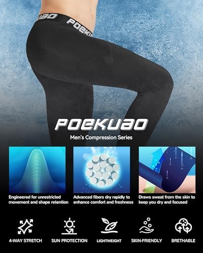 2 Pack Men’s Compression Pants Athletic Workout Leggings Running Tights Quick Dry Base Layer For Yoga Basketball