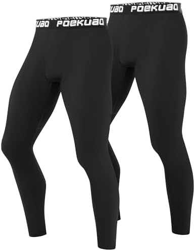 2 Pack Men’s Compression Pants Athletic Workout Leggings Running Tights Quick Dry Base Layer for Yoga Basketball