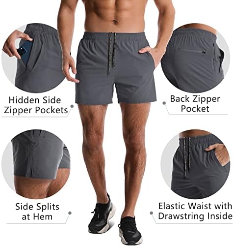 2 Pack Mens Athletic Shorts 5 Inch Quick Dry Gym Workout Shorts Men Lightweight Sports Running Shorts With Pockets